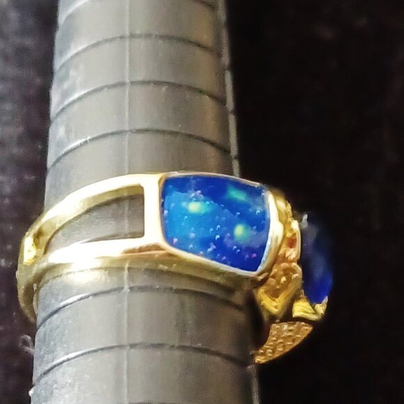 925 Sterling Silver Ring with Gold plating - Gorgeous !! - Picture 4 of 6